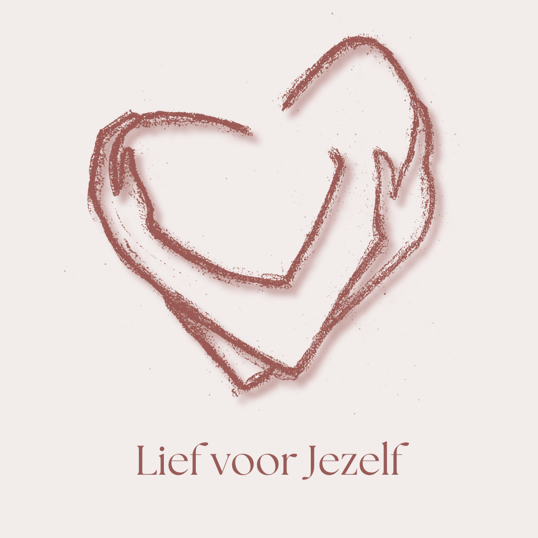 Hart met armen en tekst eronder